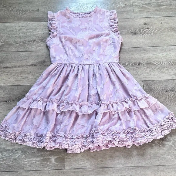 Lulus True As Can Be Lavender Burnout Floral Ruffled Mini Dress - Picture 7 of 16